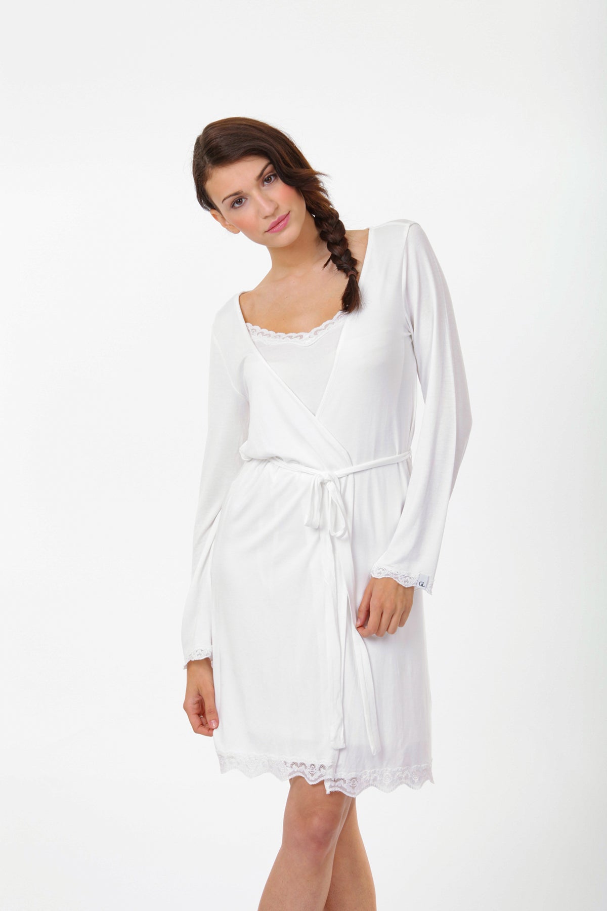 Vestiglia Con Dettaglio Di Pizzo - Faith Bi Bianca