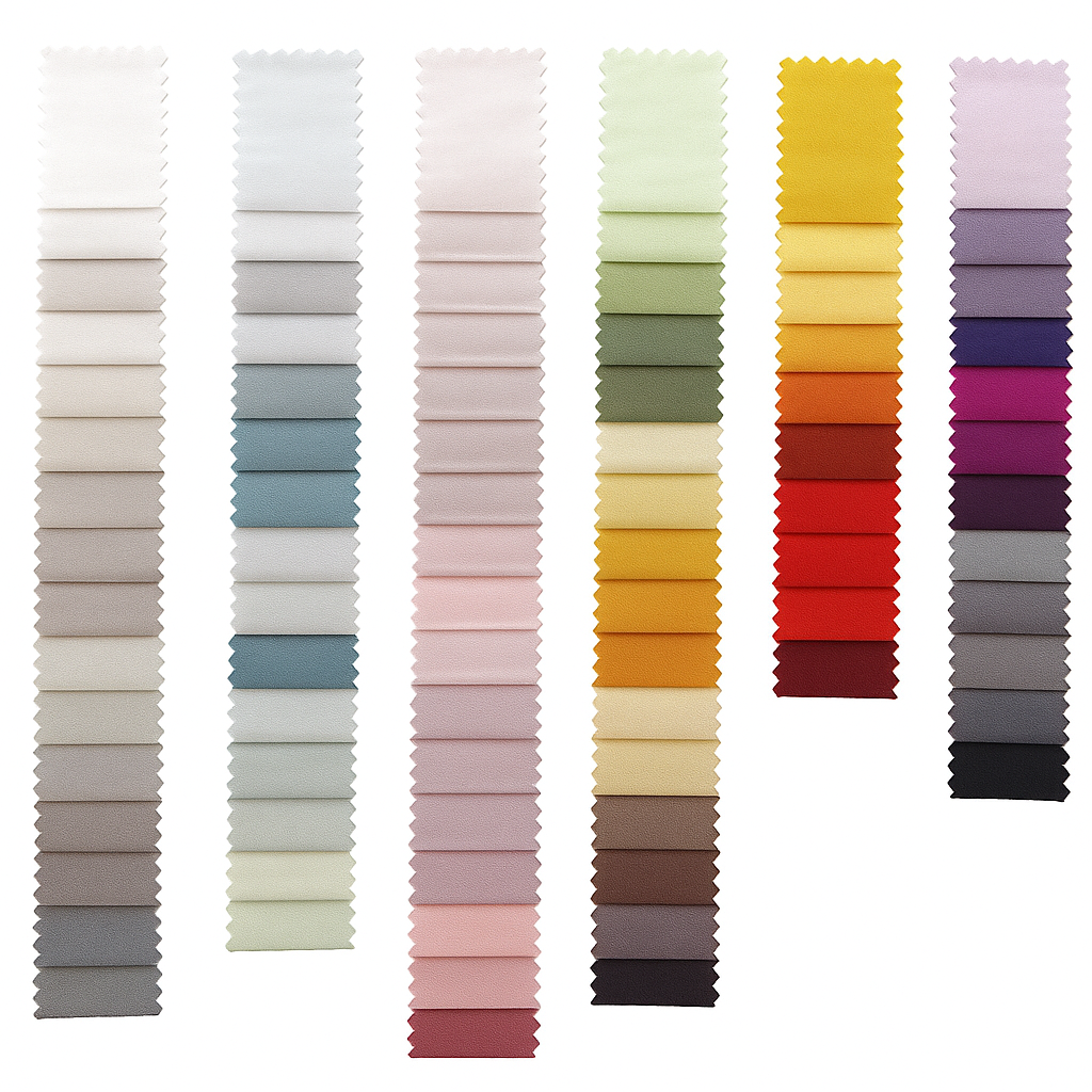 1) Таблица цветов ткани, плотность 300 нитей