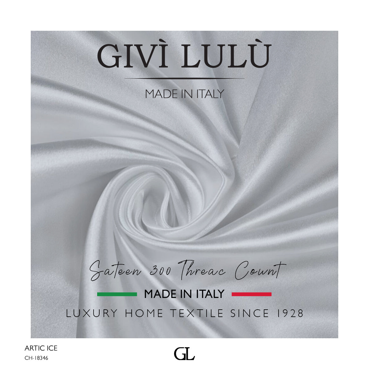 300 Thread Count Sateen Fabrics - ARTIC ICE