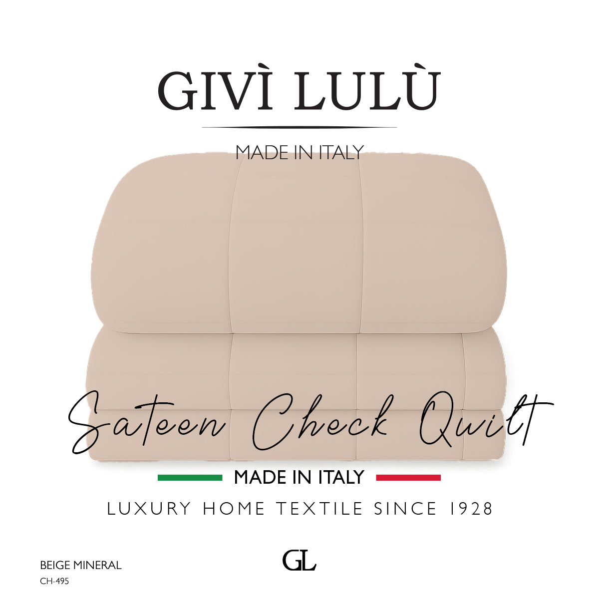 Check Quilt Winter - BEIGE MINERAL