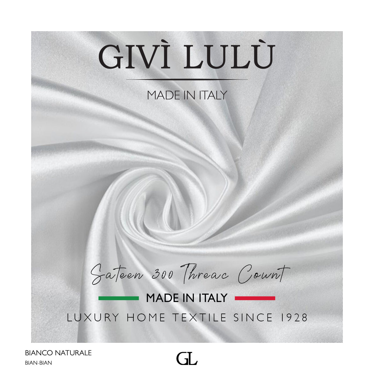 300 Thread Count Sateen Fabrics - BIANCO NATURALE
