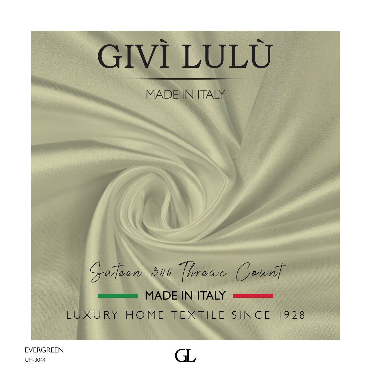 300 Thread Count Sateen Fabrics - EVERGREEN