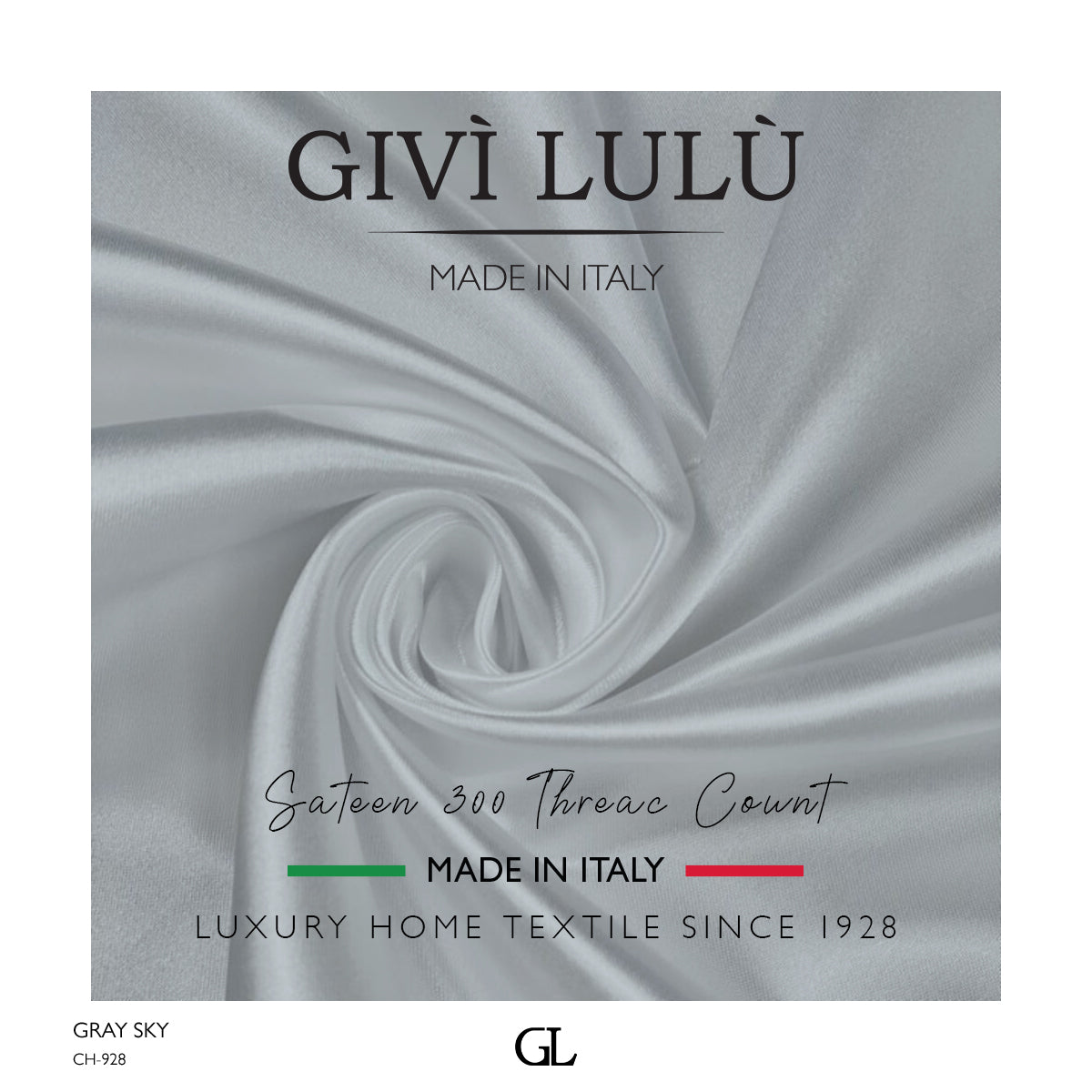 300 Thread Count Sateen Fabrics - GRAY SKY