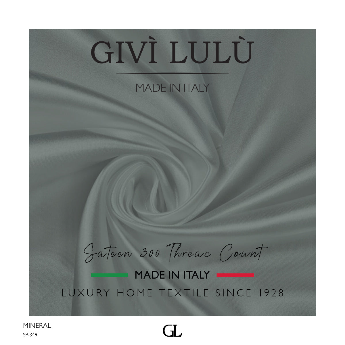 300 Thread Count Sateen Fabrics - MINERAL