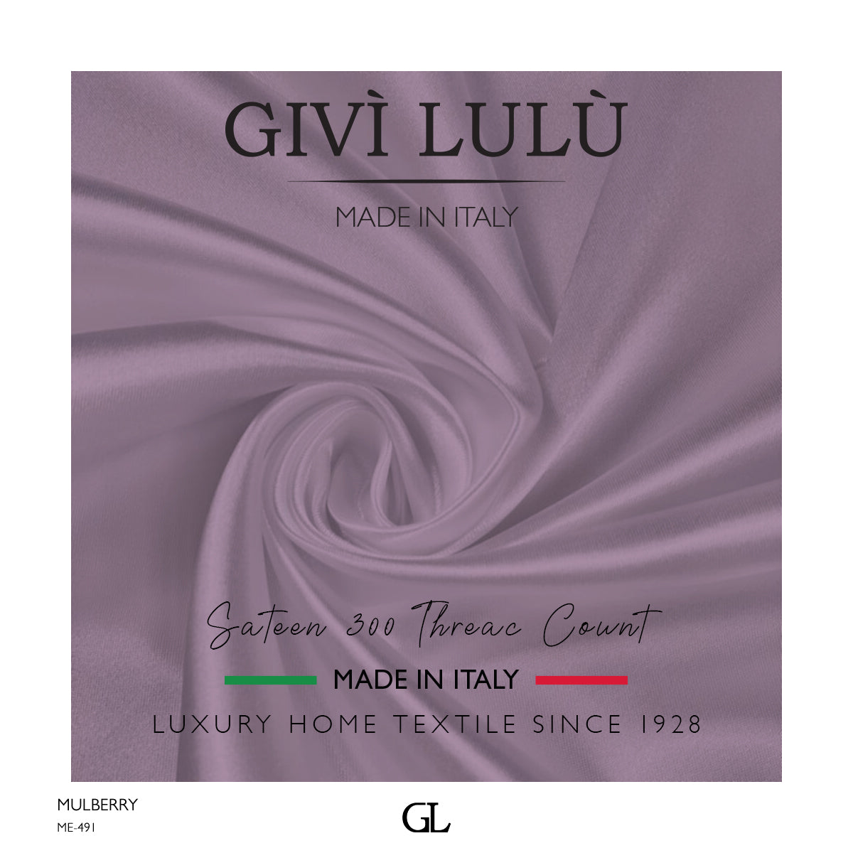 300 Thread Count Sateen Fabrics - MULBERRY