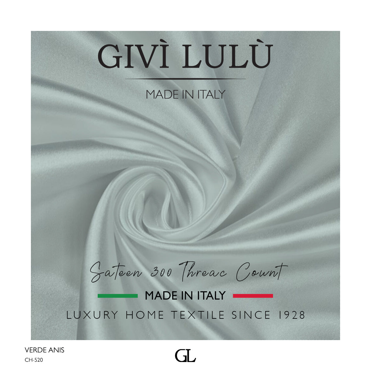 300 Thread Count Sateen Fabrics - VERDE ANIS