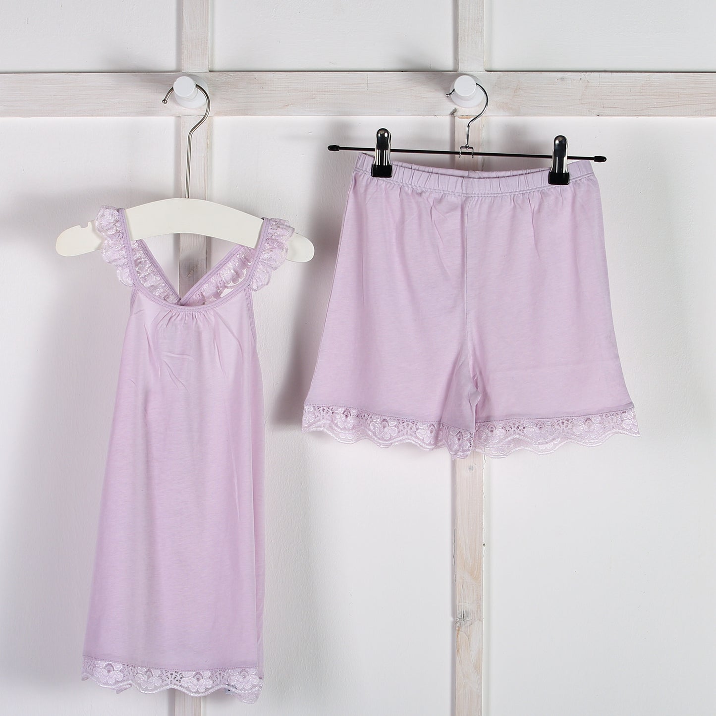 Пижамный комплект для девочек Ines с кружевной отделкой