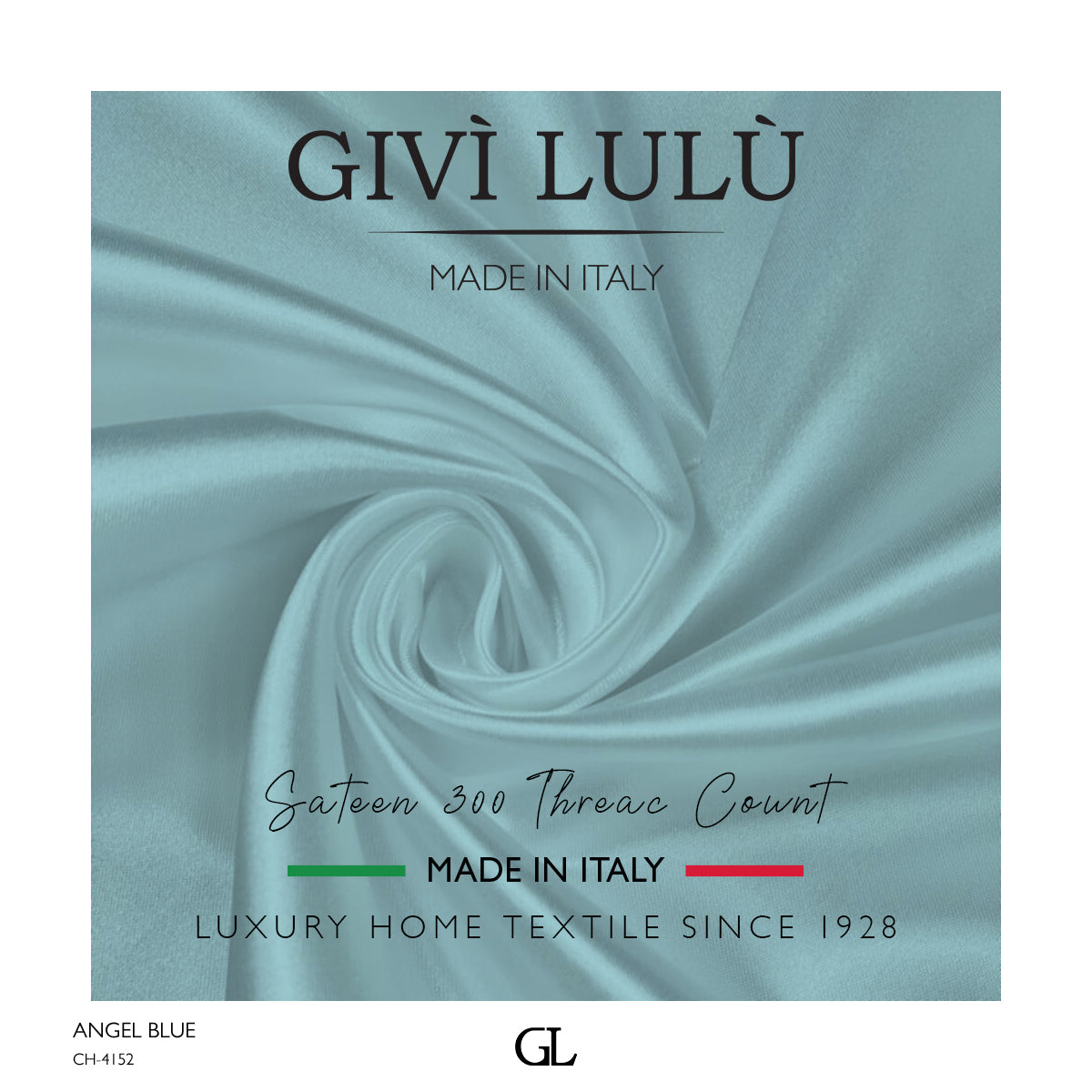 300 Thread Count Sateen Fabrics - ANGEL BLUE