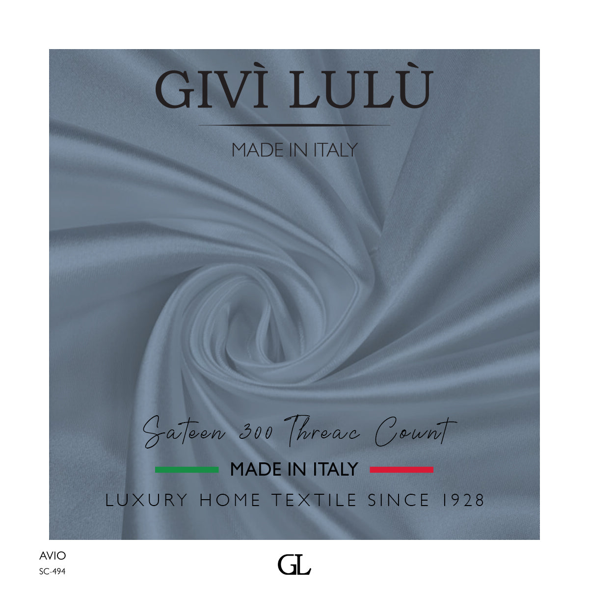 300 Thread Count Sateen Fabrics - Avio