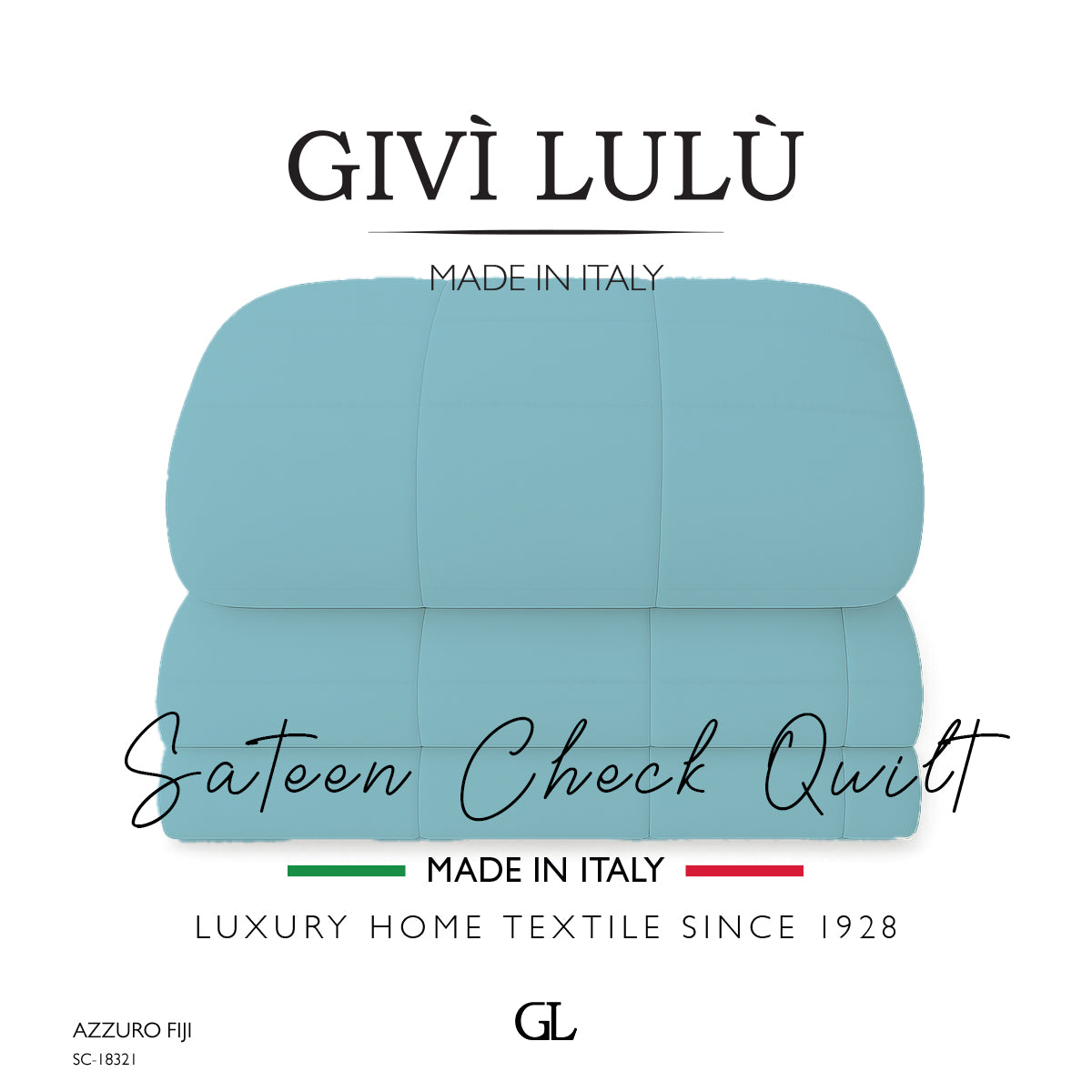 Check Quilt Winter - azzuro fiji