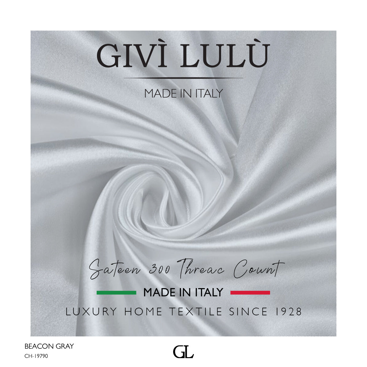 300 Thread Count Sateen Fabrics - BEACON GRAY