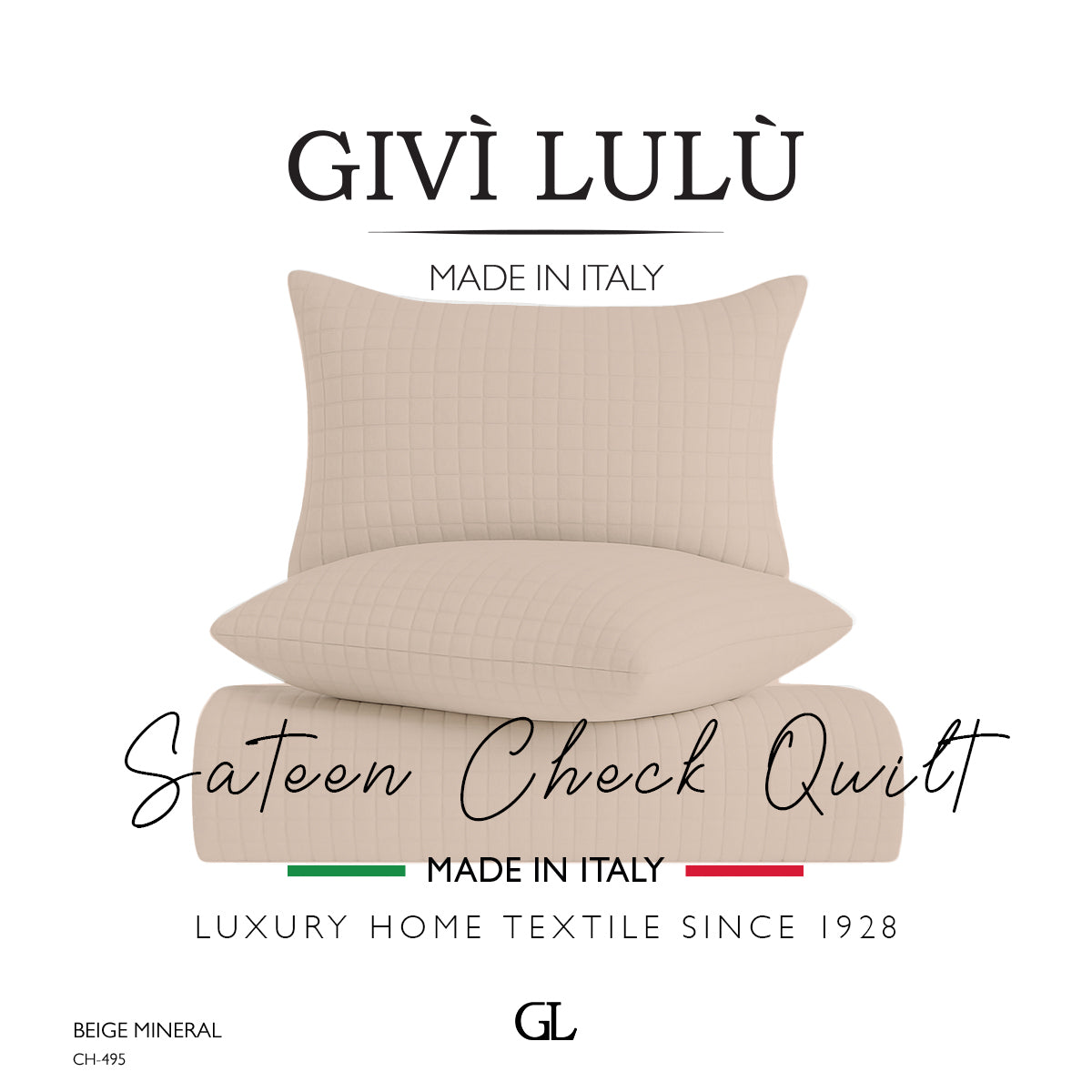 Check Quilt Summer - BEIGE MINERAL