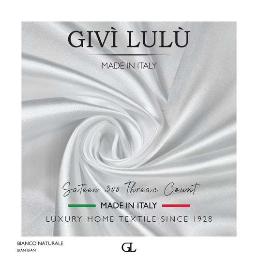 300 Thread Count Sateen Fabrics - BIANCO NATURALE