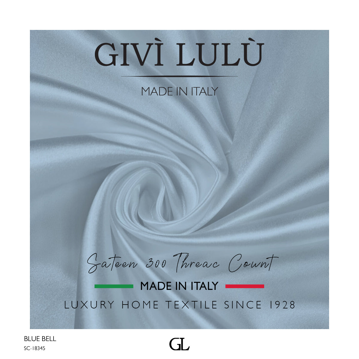 300 Thread Count Sateen Fabrics - BLUE BELL