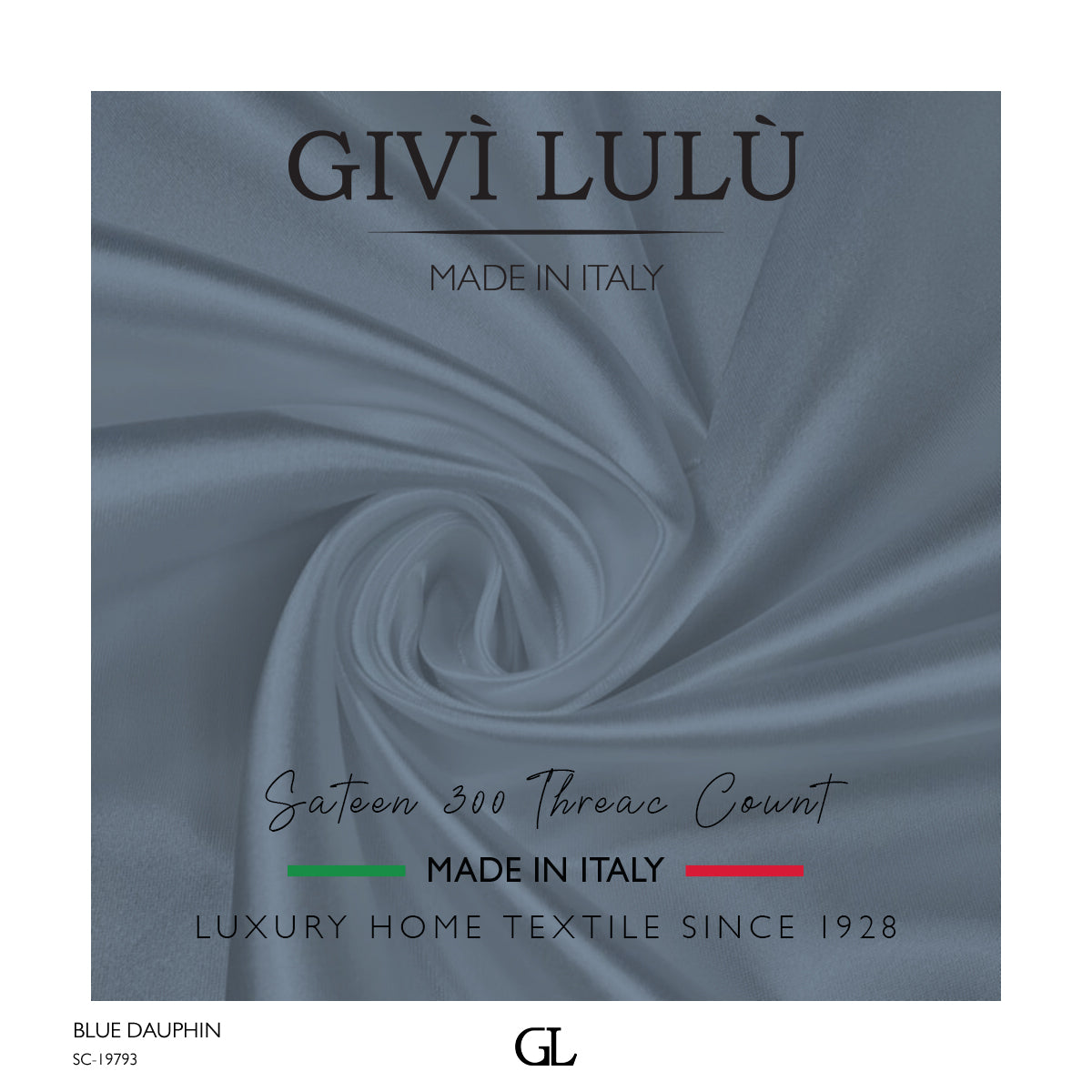 300 Thread Count Sateen Fabrics - BLUE DAUPHIN