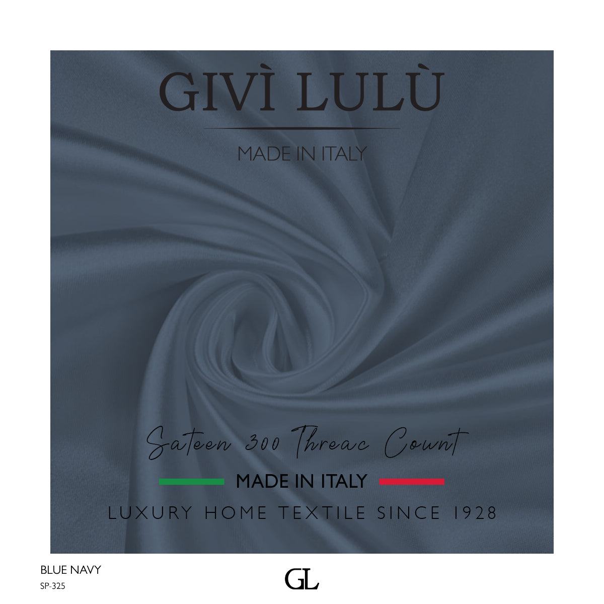 300 Thread Count Sateen Fabrics - Blue Navy
