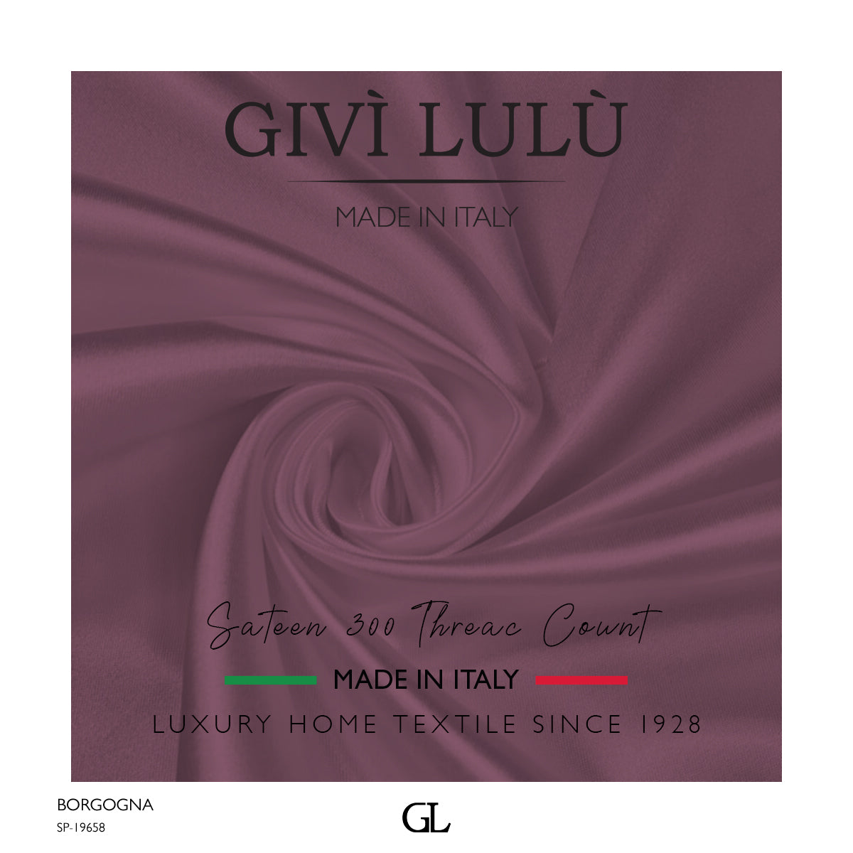 300 Thread Count Sateen Fabrics - borgogna