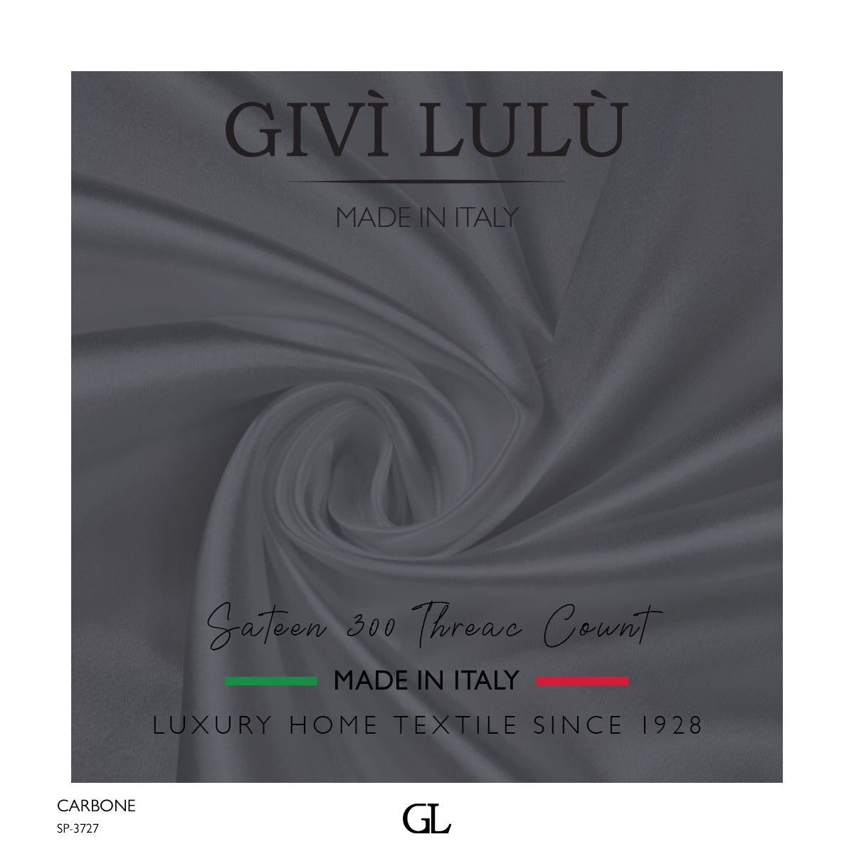 300 Thread Count Sateen Fabrics - CARBONE