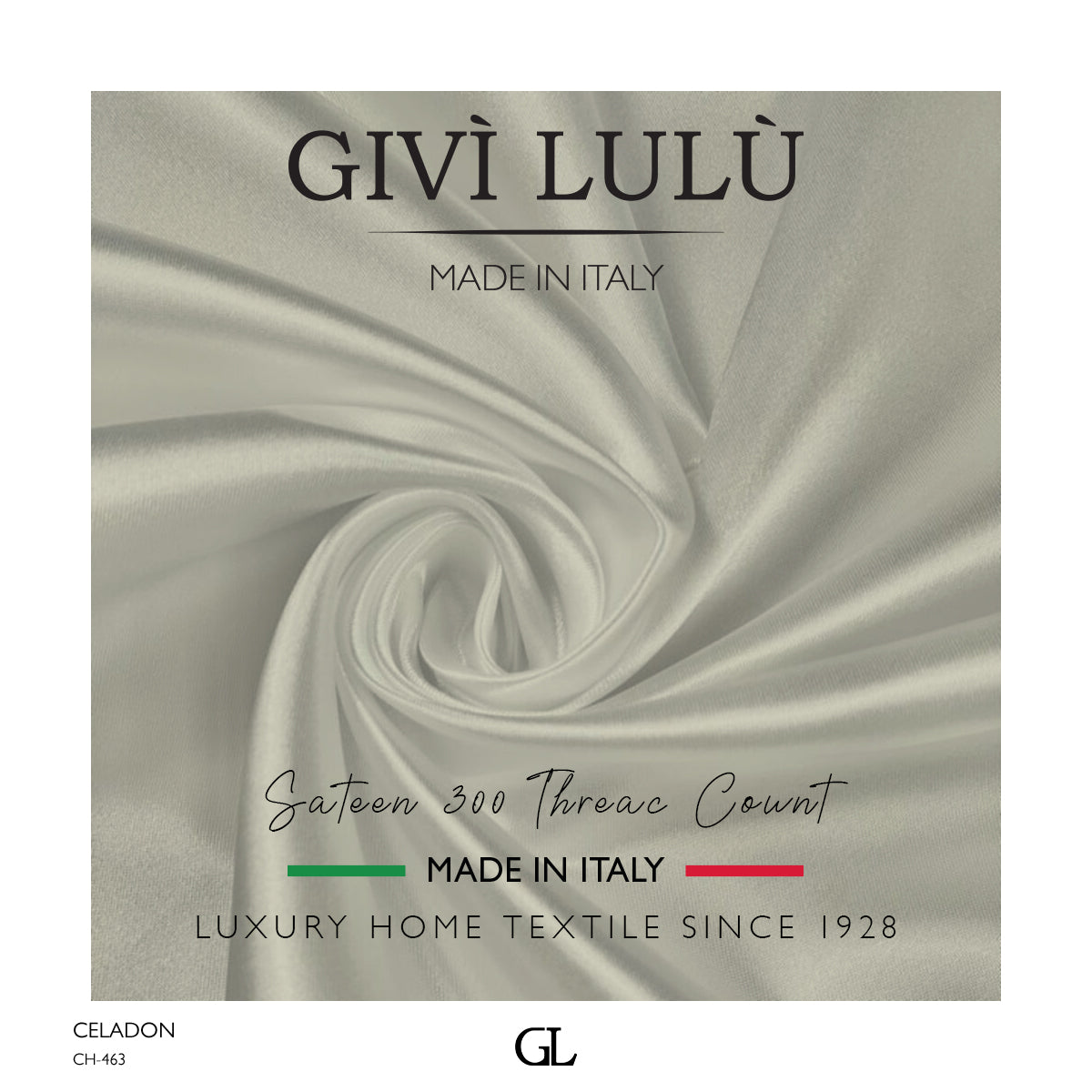 300 Thread Count Sateen Fabrics - CELADON