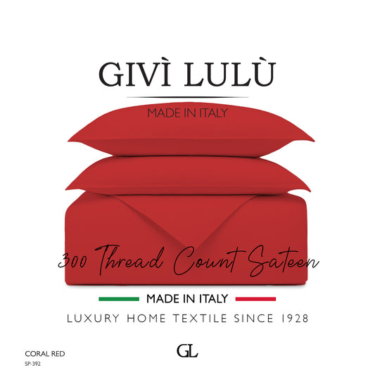 Solid 300 Thread Count - coral red