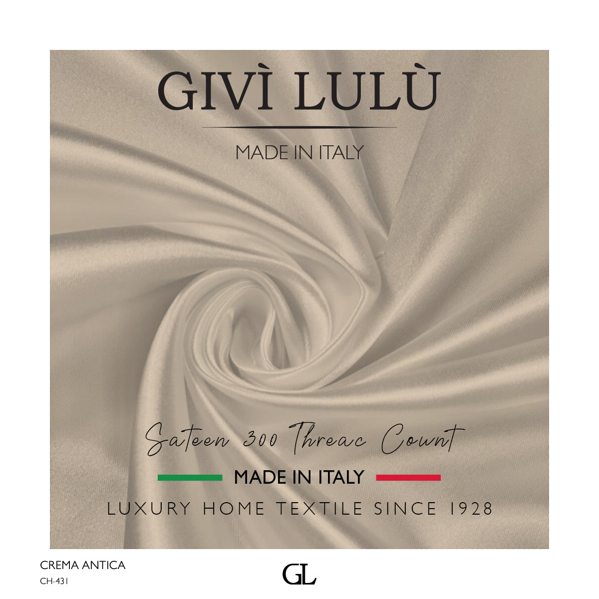 300 Thread Count Sateen Fabrics - CREMA ANTICA