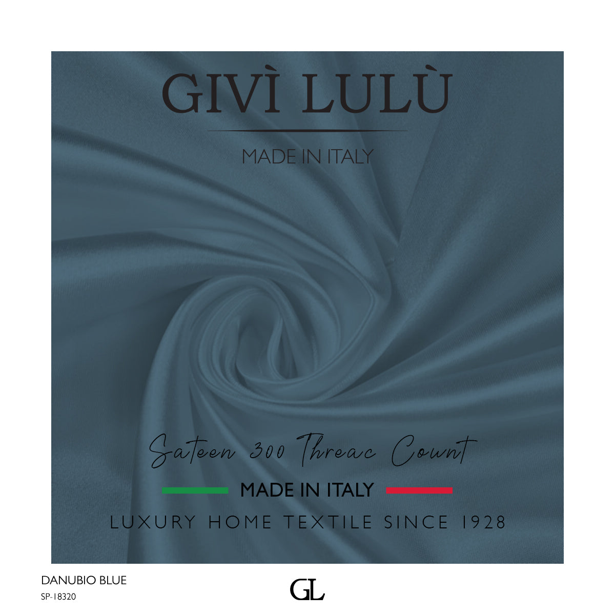 300 Thread Count Sateen Fabrics - DANUBIO BLUE