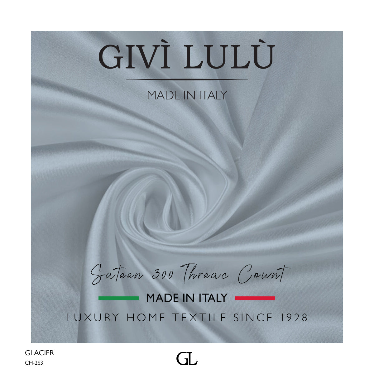 300 Thread Count Sateen Fabrics - GLACIER