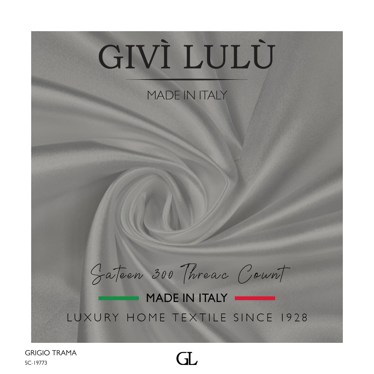 300 Thread Count Sateen Fabrics - GRIGIO TRAMA