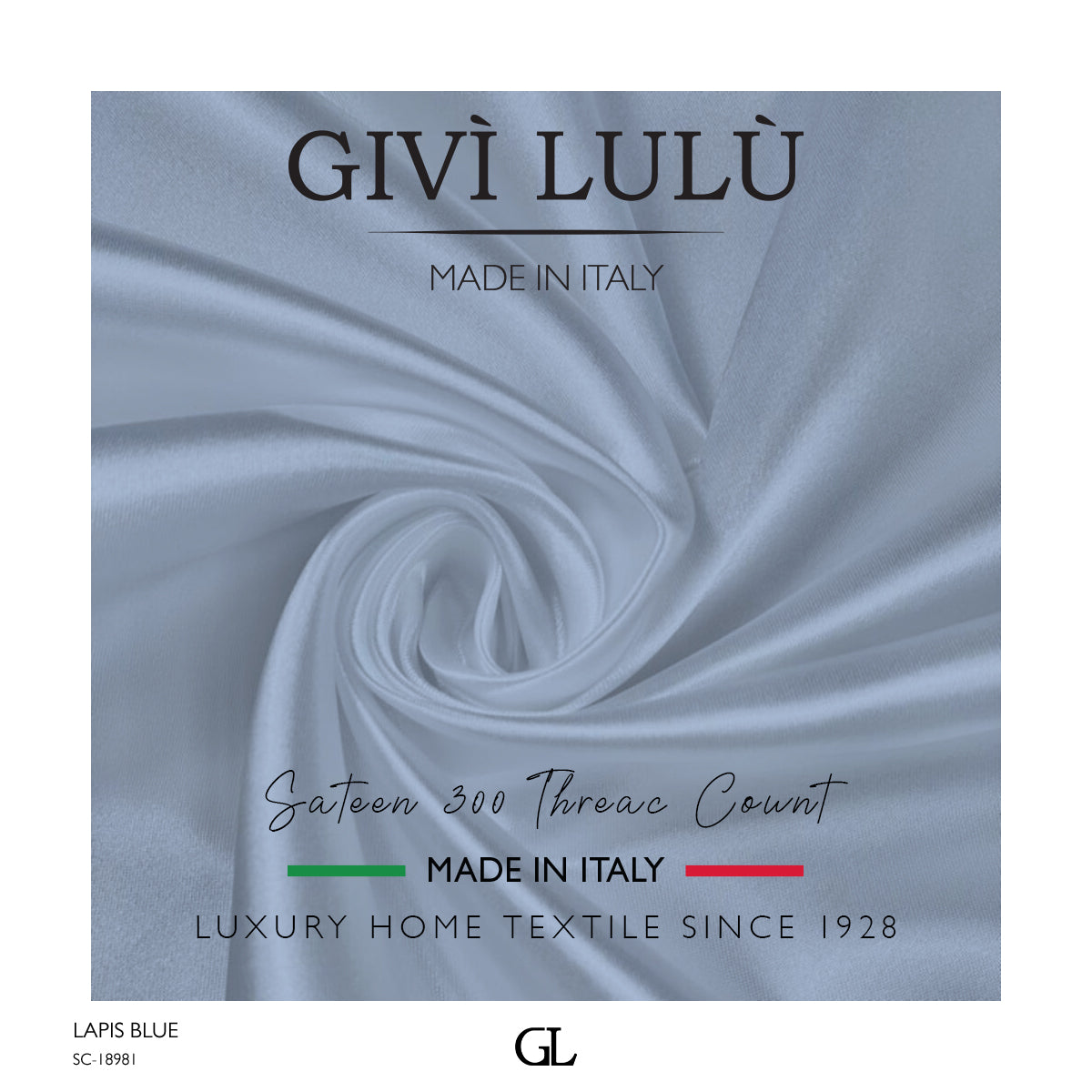 300 Thread Count Sateen Fabrics - LAPIS BLUE