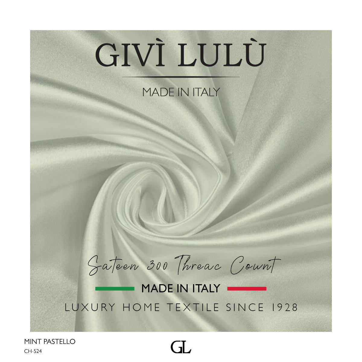 300 Thread Count Sateen Fabrics - mint pastello