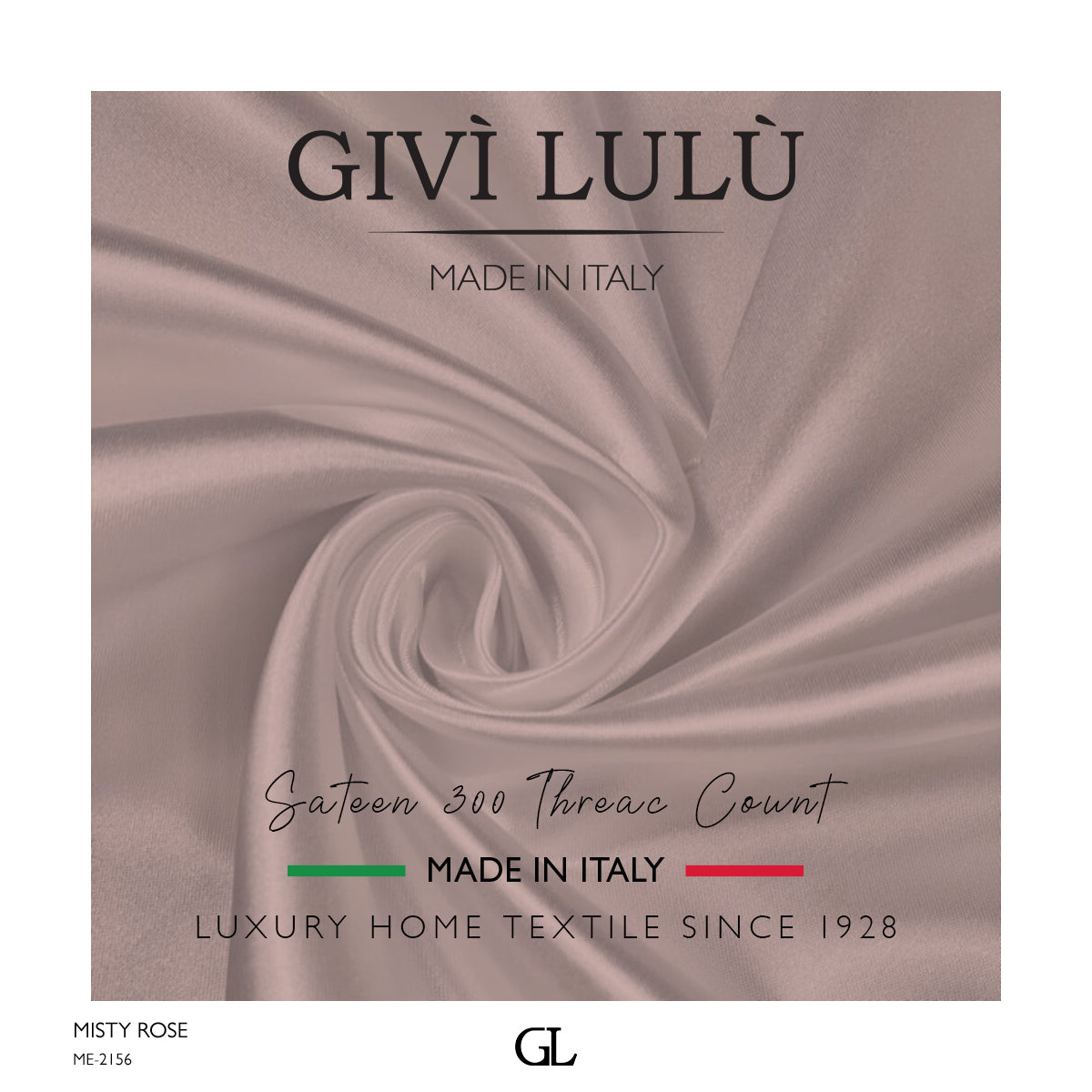 300 Thread Count Sateen Fabrics - MISTY ROSE