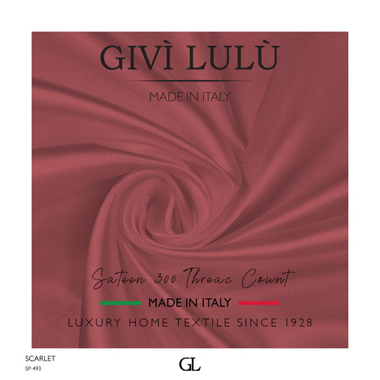 300 Thread Count Sateen Fabrics - scarlet