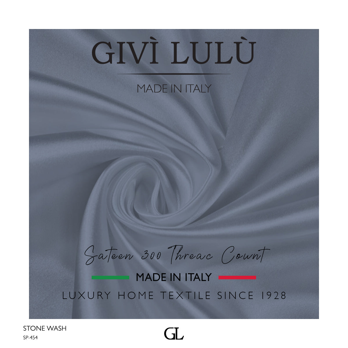 300 Thread Count Sateen Fabrics - STONE WASH