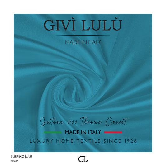 300 Thread Count Sateen Fabrics - SURFING BLUE