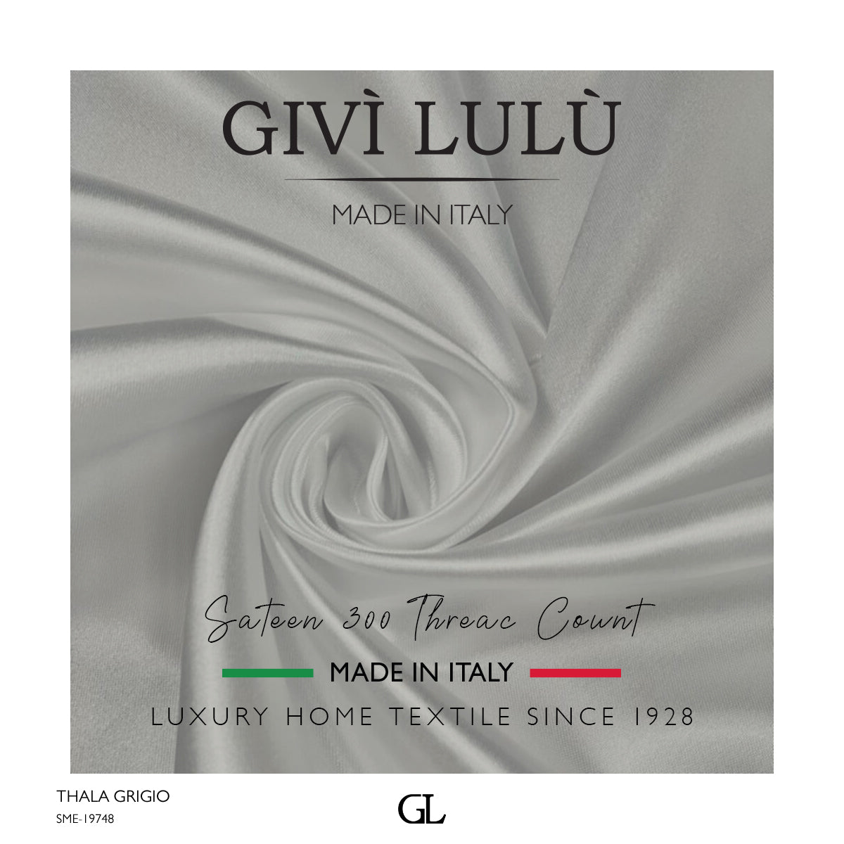 300 Thread Count Sateen Fabrics - THALA GRIGIO