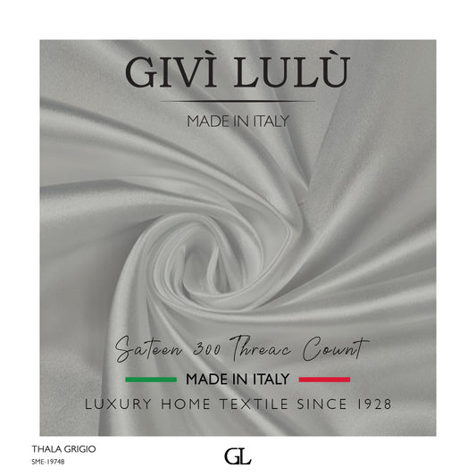 300 Thread Count Sateen Fabrics - THALA GRIGIO