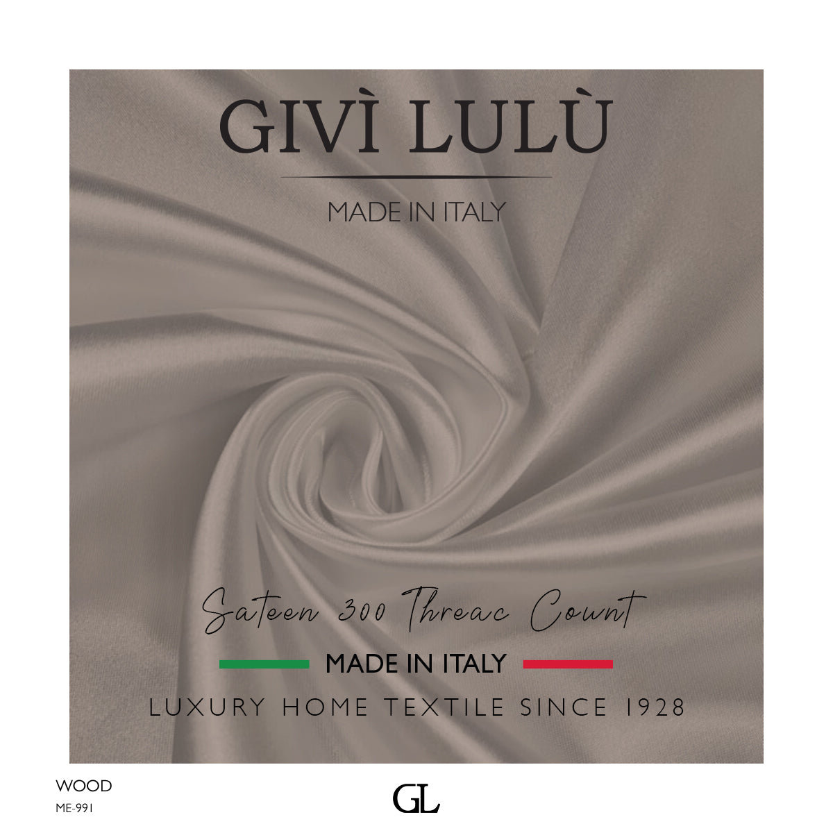 300 Thread Count Sateen Fabrics - WOOD